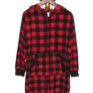 Wondershop Sleepwear Buffalo Plaid Hooded One Piece Pajamas